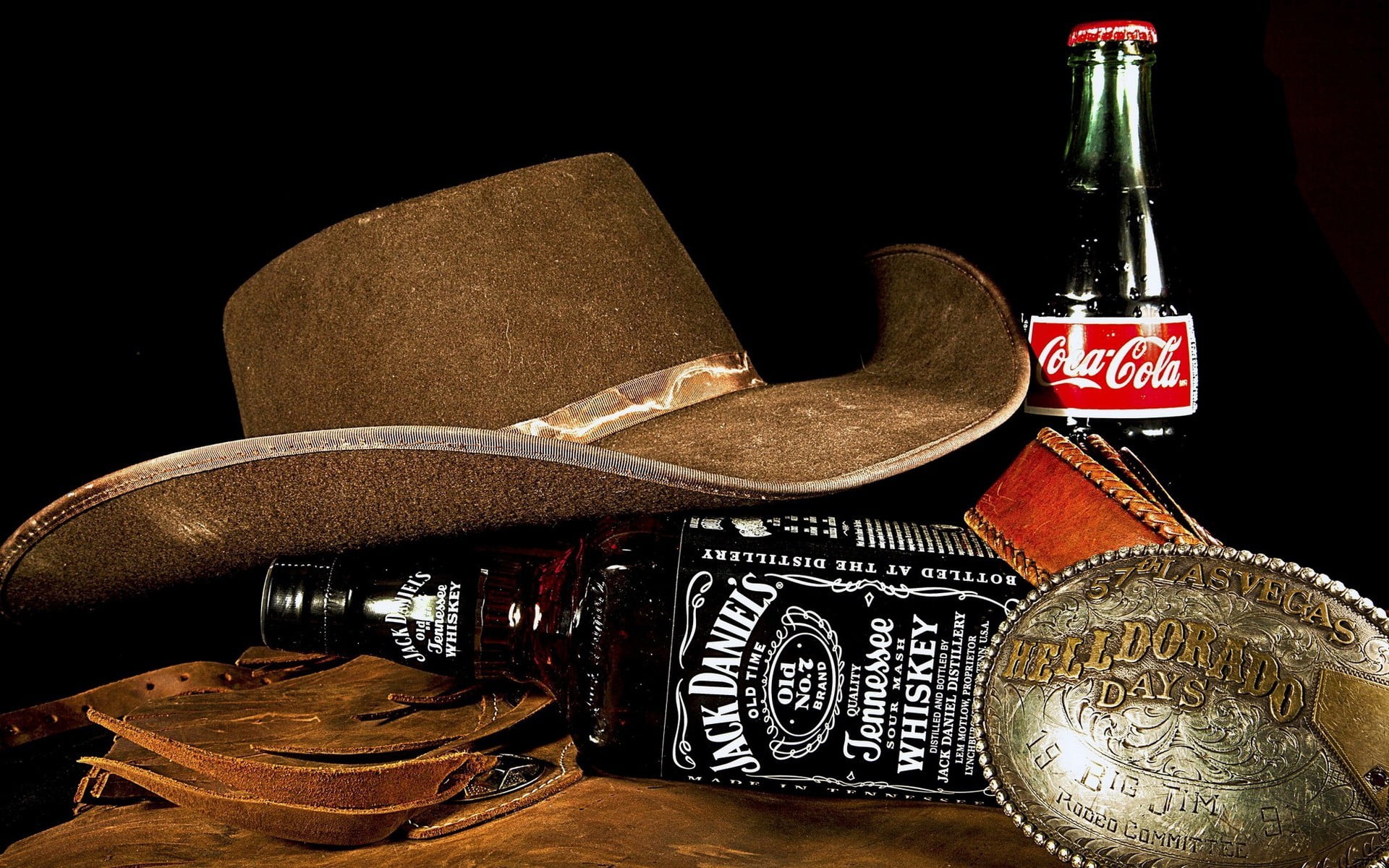 brown cowboy hat, drink, Jack Daniel's, Coca-Cola, cowboy hats HD wall...