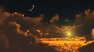 white cloudy sky during sunet HD wallpaper