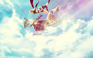 Final Fantasy Lightning wallpaper, Claire Farron, Final Fantasy XIII, horse, video games HD wallpaper