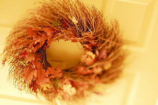 brown leave wreath