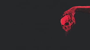 red human skull wallpaper, skull, black