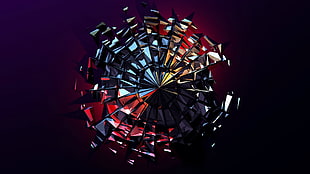 shattered glass illustration, abstract