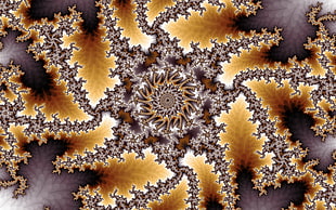 brown leaf graphic, abstract, fractal, Mandelbrot