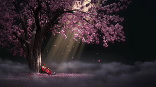 painting of purple tree, Chinese animation, 3D, SNJYW, anime