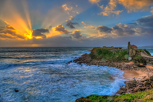 panoramic photography of sea during golden hour