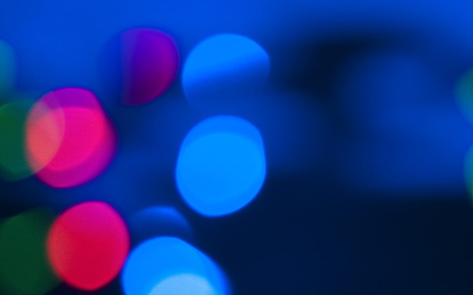 blue and red bokeh light illustration HD wallpaper