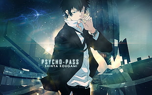 Psycho Pass Shinya Kougami poster, Psycho-Pass, Shinya Kogami, anime, anime boys