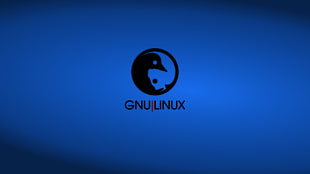 blue and white Gnulinux logo, Linux
