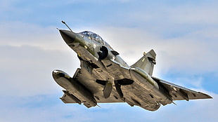 gray fighter plane HD wallpaper
