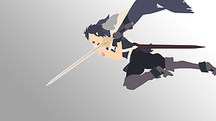 black haired male anime character illustration, Chrom, Fire Emblem: Awakening, minimalism, anime vectors