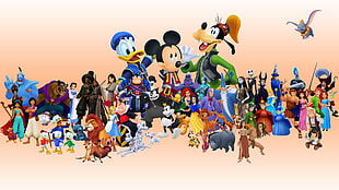 Disney characters illustration HD wallpaper