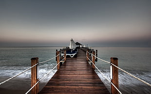 brown wooden dock, pier, landscape