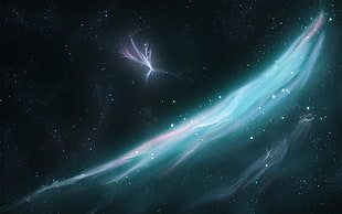 galaxy illustration, space, nebula, space art, digital art