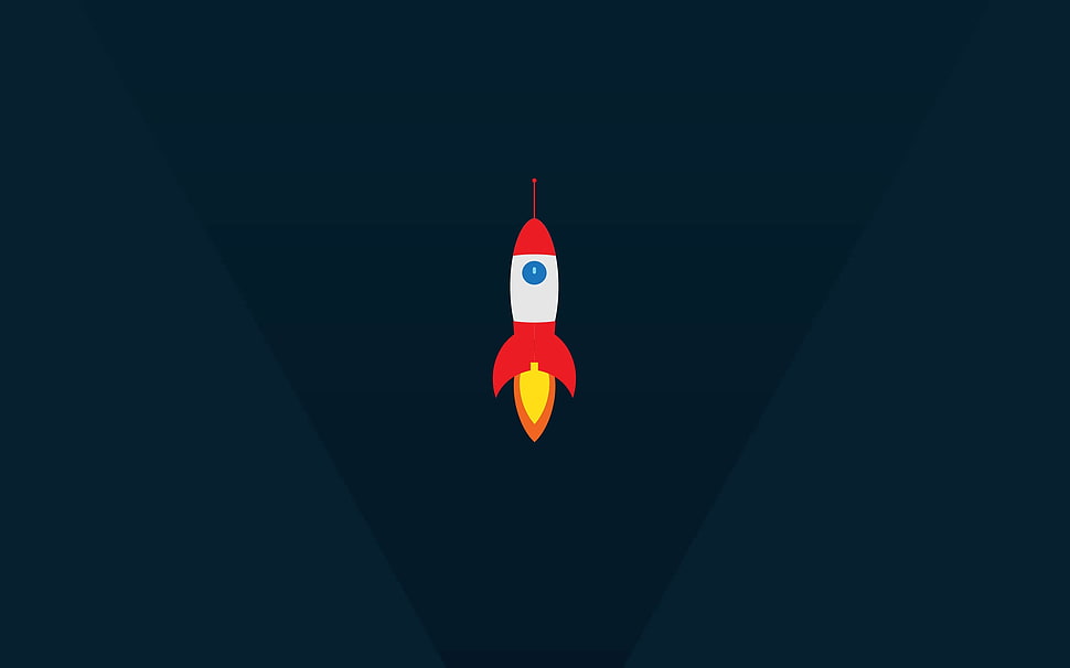 red and white rocket game application HD wallpaper