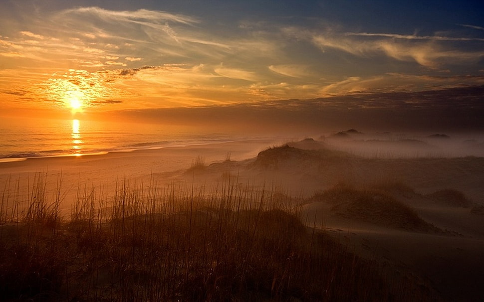 nature, landscape, sunset, clouds HD wallpaper