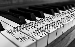 black and white electronic device, piano, classical