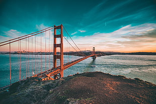 Golden Gate Bridge, San Francisco, sky, clouds, bridge, San Francisco