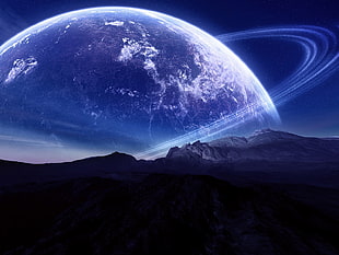 blue planet digital wallpaper, science fiction