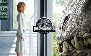 Jurrasic World movie still, Jurassic World, movies, dinosaurs, Bryce Dallas Howard