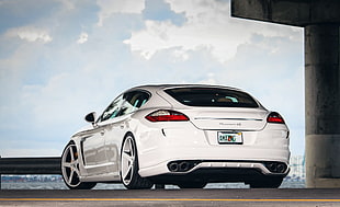 photography of white Porsche Panamera HD wallpaper