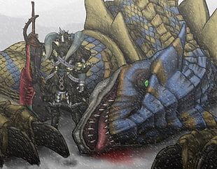 Knight and Dragon wallpaper, Monster Hunter, Tigrex