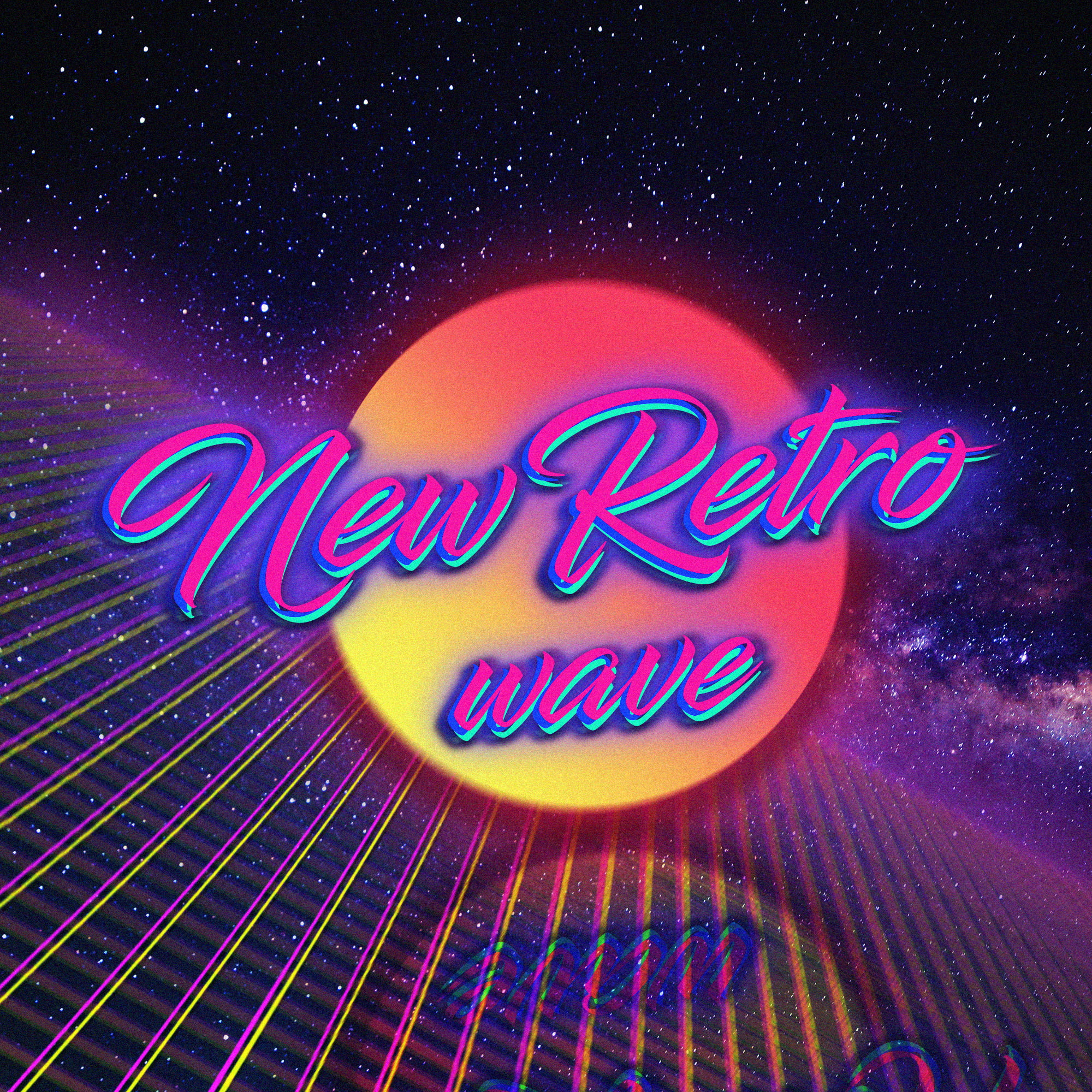 New Retro wave text, Retro style, New Retro Wave, 1980s, digital art