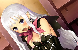 white haired female character HD wallpaper