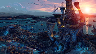 aerial photo of castle fan art, The Elder Scrolls III: Morrowind, video games, The Elder Scrolls