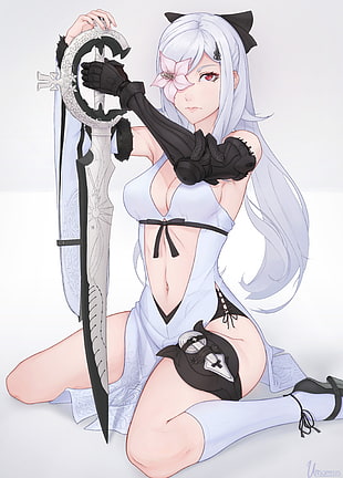 female anime character illustration, Drakengard 3, Zero (Drakengard), weapon, sword