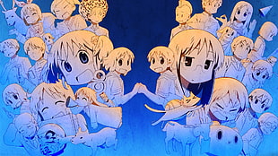 anime graphic wallpaper, Nichijou, Naganohara Mio, Aioi Yuuko, Mai Minakami