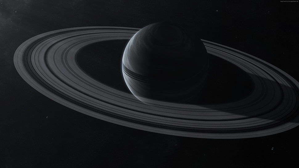 grey scale photo of Saturn planet HD wallpaper