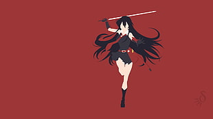 female character illustration, Akame ga Kill!, Akame, anime vectors HD wallpaper
