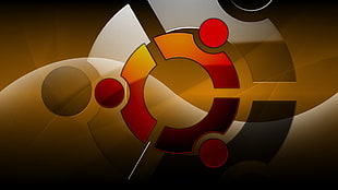 red and gray circle logo digital wallpaper, Ubuntu, digital art, artwork