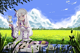 white haired anime character wallpaper