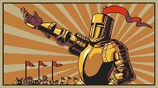 full armored knight illustration, A Bastard's Tale, knight, video games, pixel art HD wallpaper