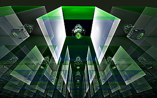green and blue illusion photo