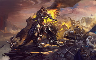 videogame digital wallpaper, Warcraft, video games, war, Orc