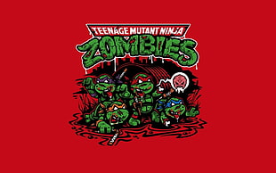 TMNT Zombies digital wallpaper, Teenage Mutant Ninja Turtles, zombies, artwork, brain