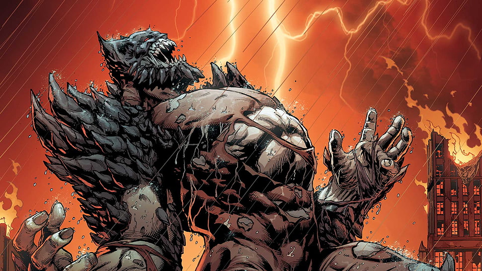 grey and brown character illustration, Devastator , DC Comics, Batman,  Doomsday HD wallpaper