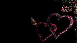 Patterns,  Lines,  Heart,  Black background