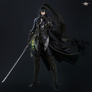 man holding sword character digital wallpaper, 3D, sword, long sword, Seungmin Kim HD wallpaper