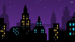 city during nighttime illustration
