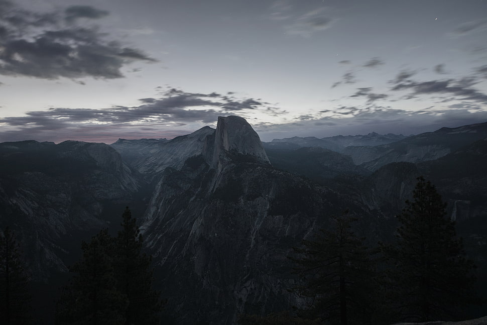 mountain, Yosemite Valley, USA, clouds, sunset HD wallpaper