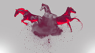 illustration of three horses