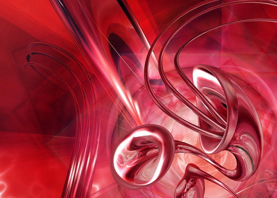 red 3D illustration HD wallpaper