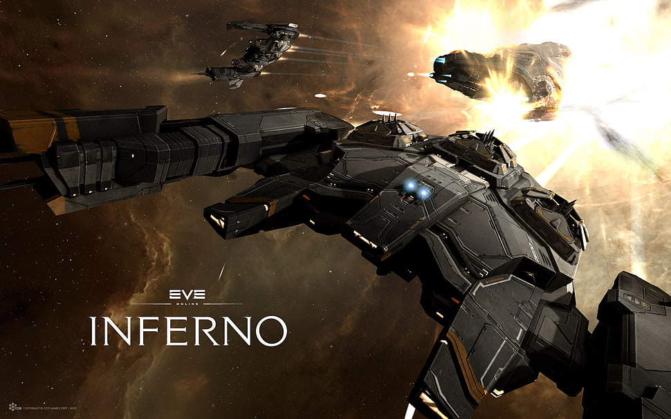 Inferno game wallpaper, EVE Online, space, spaceship, Caldari HD wallpaper