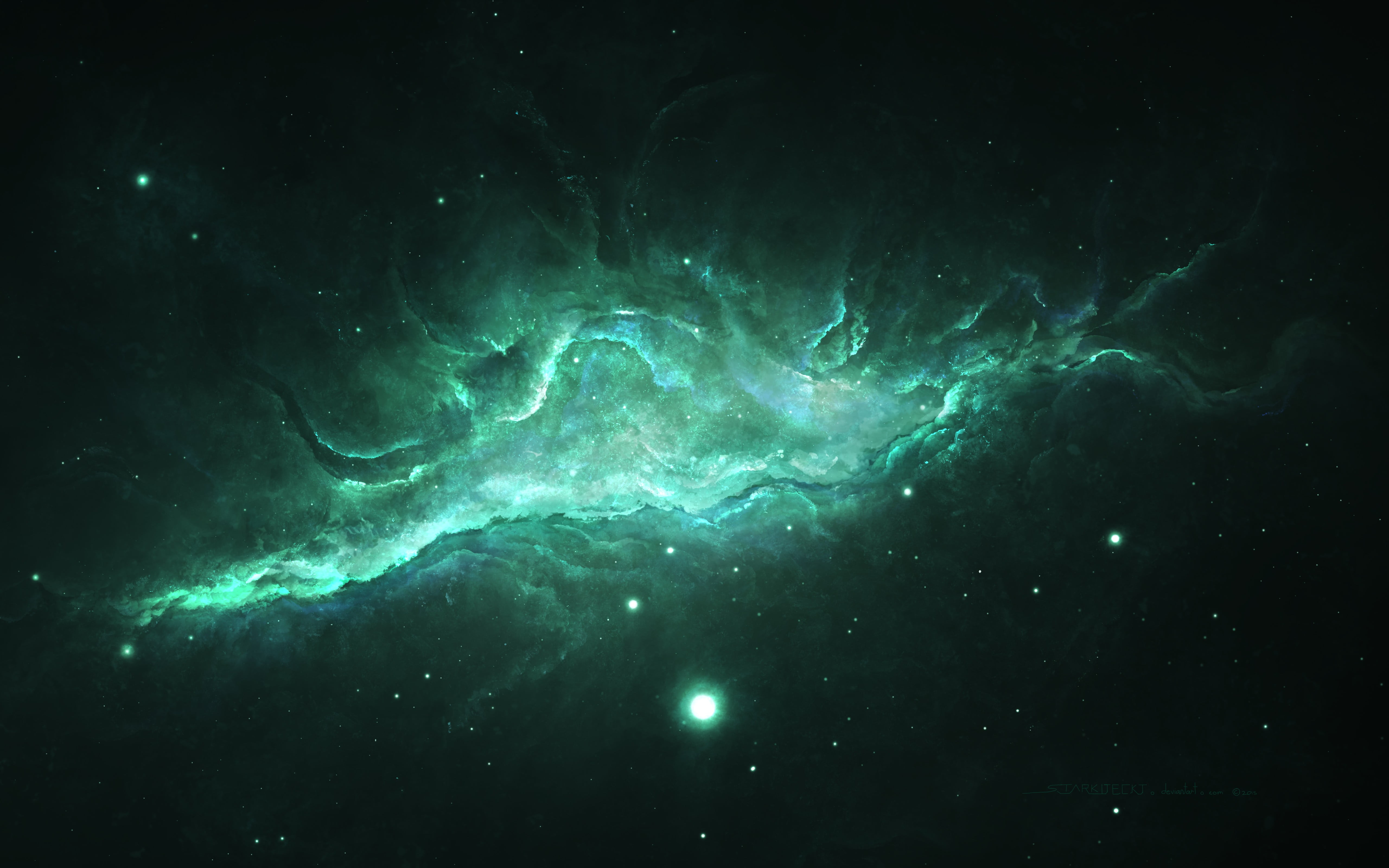 Space wallpaper  Green galaxy by dazalicious on DeviantArt