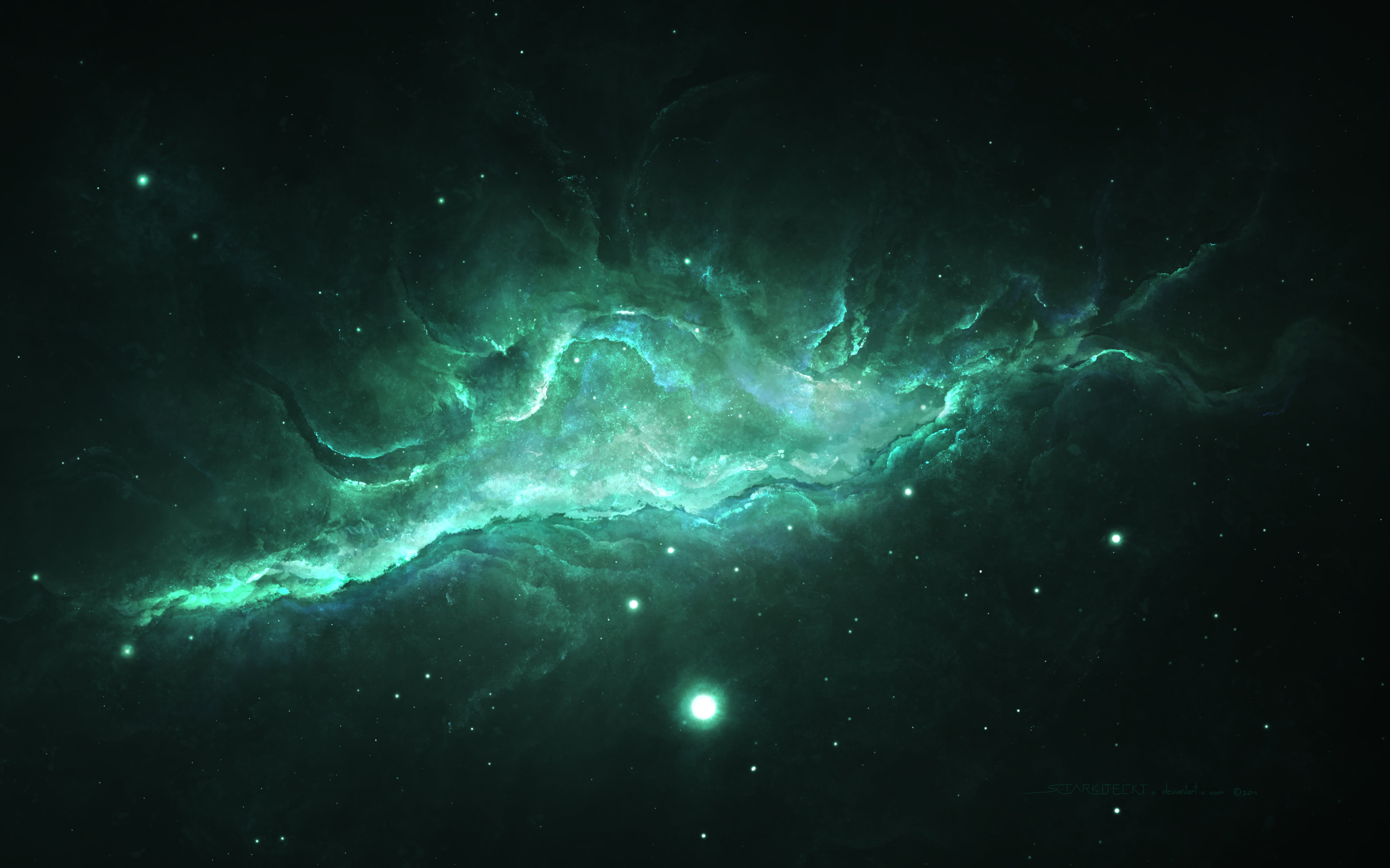 Green galaxy digital wallpaper HD wallpaper