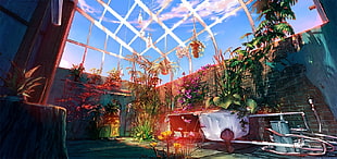 assorted plants, artwork, anime, colorful, plants HD wallpaper