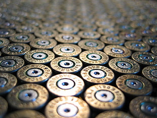 gray-and-brass-colored bullet lot, ammunition HD wallpaper